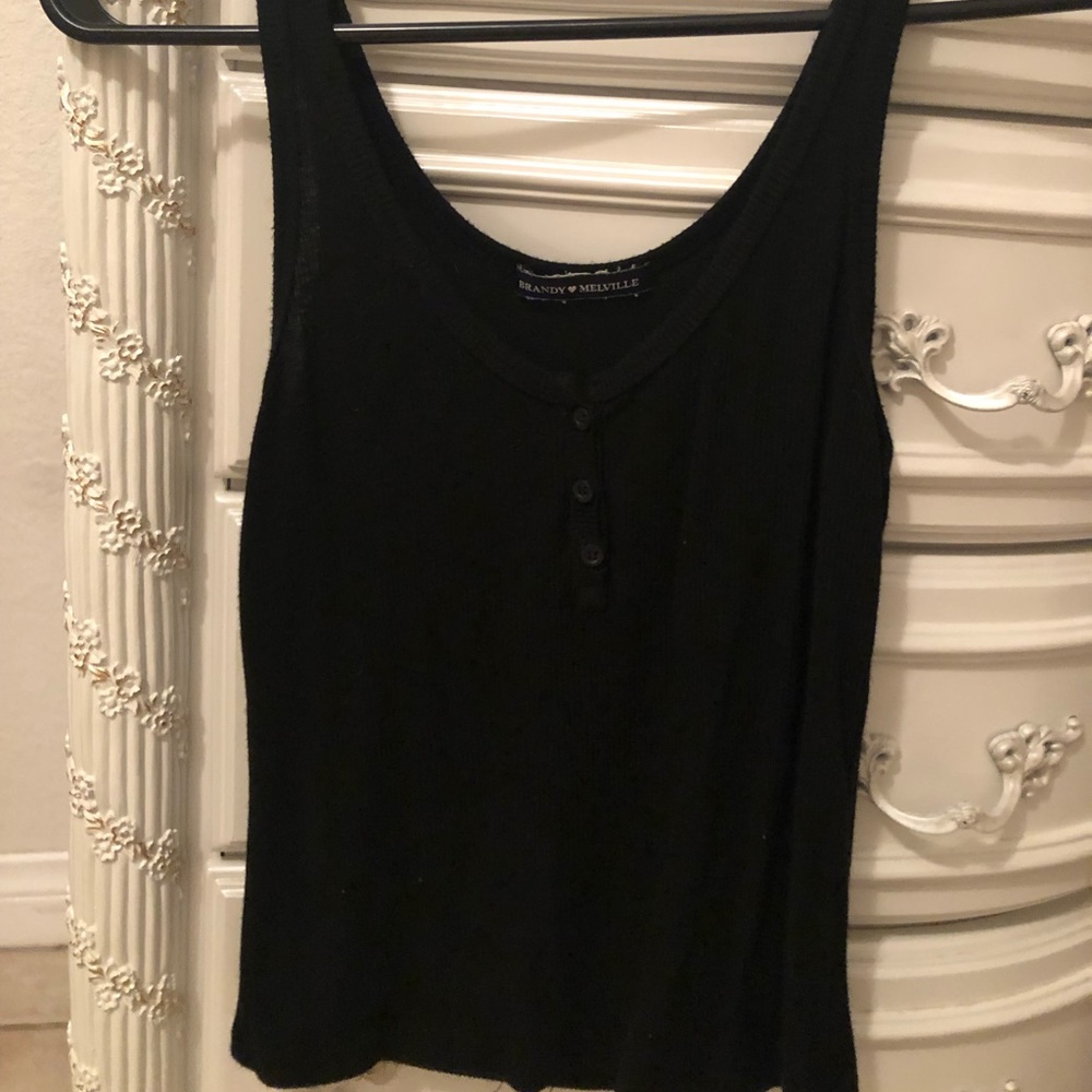 Black tank top with buttons